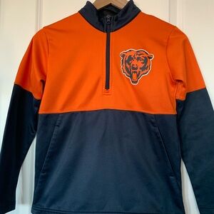 Chicago Bears Orange and Navy Quarter-Zip Pullover